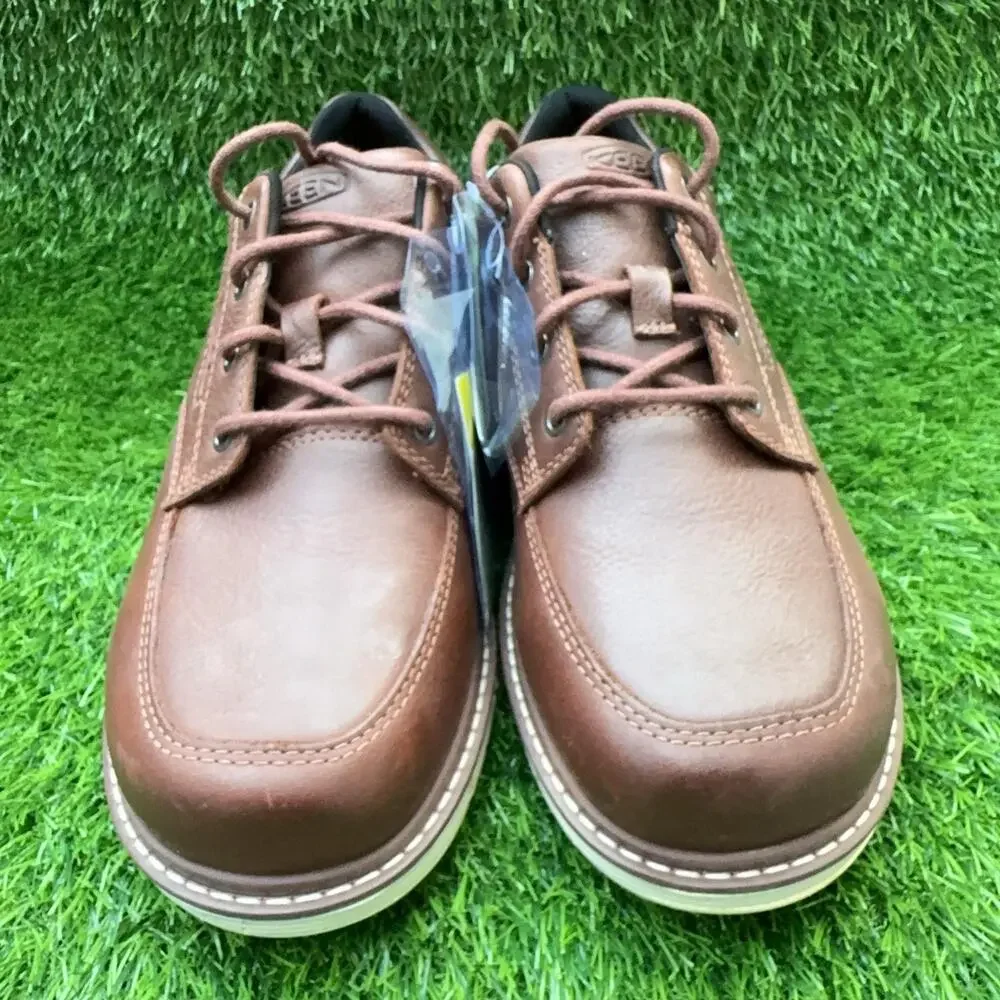 KEEN Utility San Jose Oxford Soft Toe Shoes Mens 10.5 Brown Leather Work Comfort